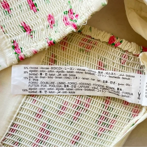 NWT Zara pink white floral crop top L - Picture 8 of 11